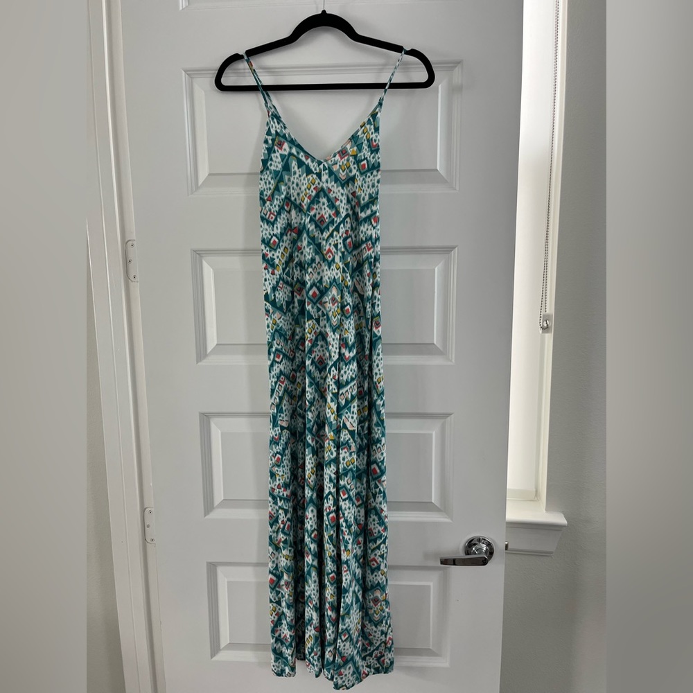 Turquoise Multi Colored Maxi Dress